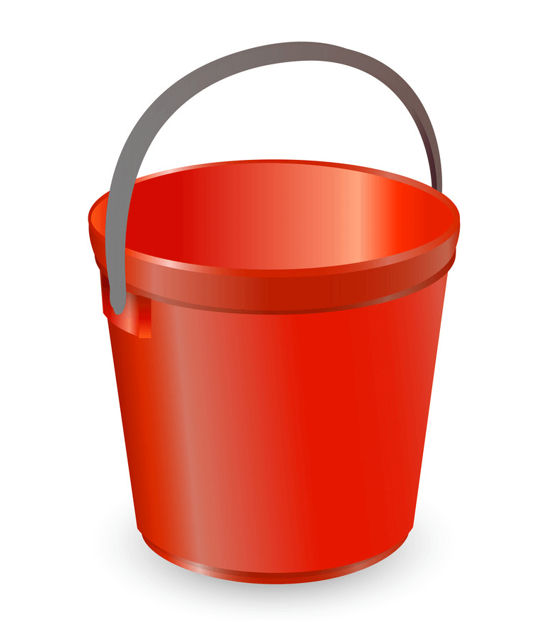 Red Plastic Bucket clipart