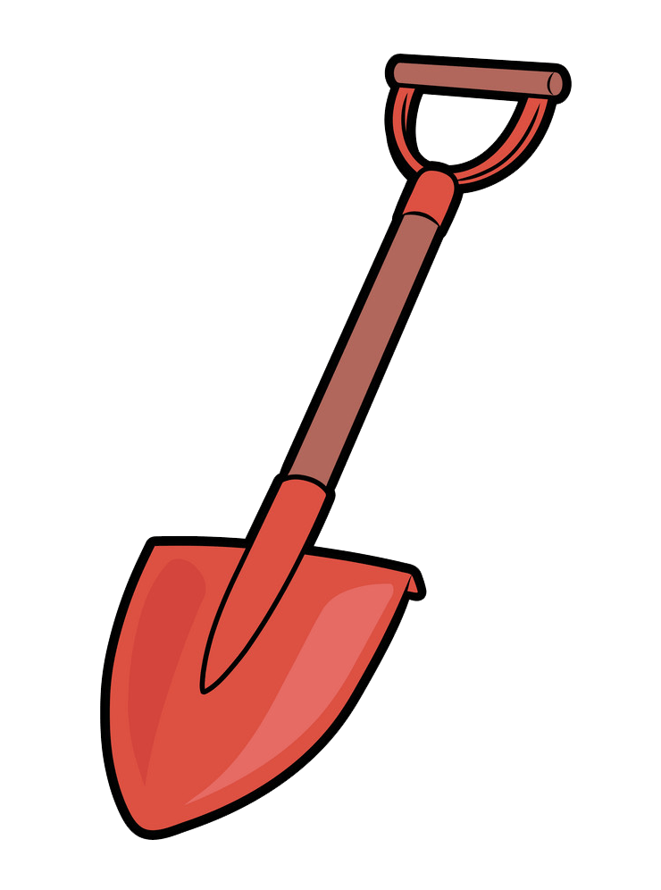 Red Shovel clipart transparent