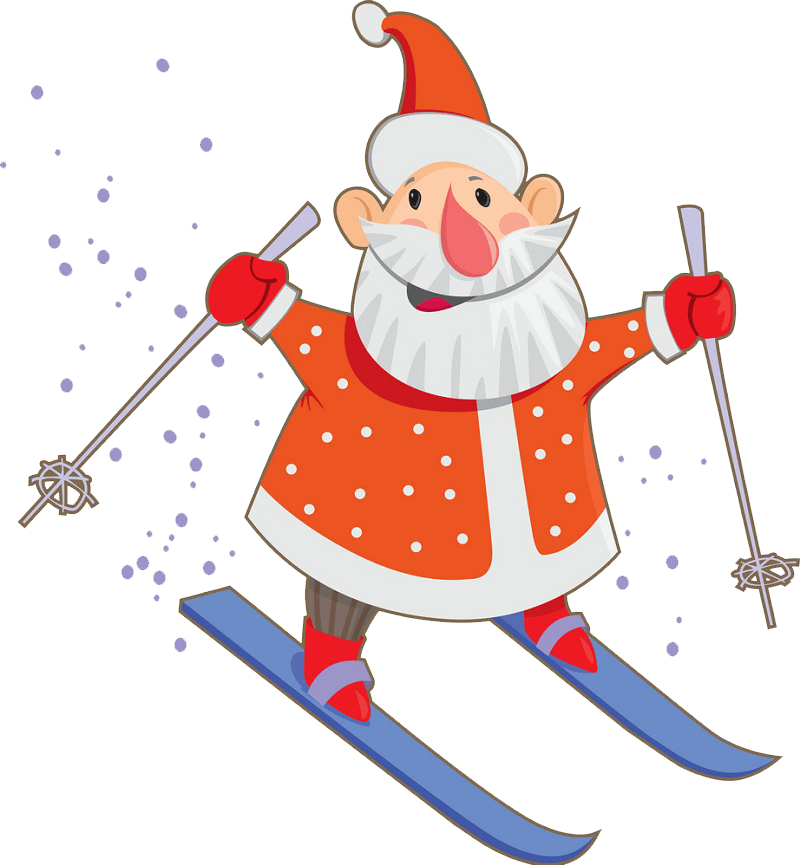 Santa Claus Skiing clipart transparent
