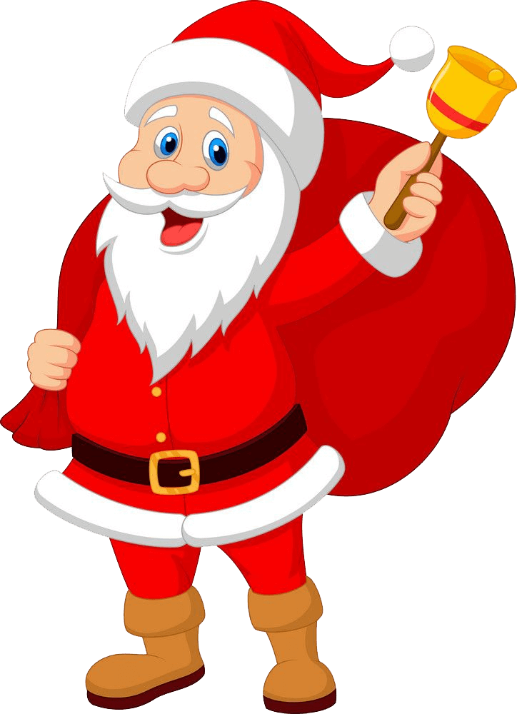 Santa Claus with Bell clipart transparent