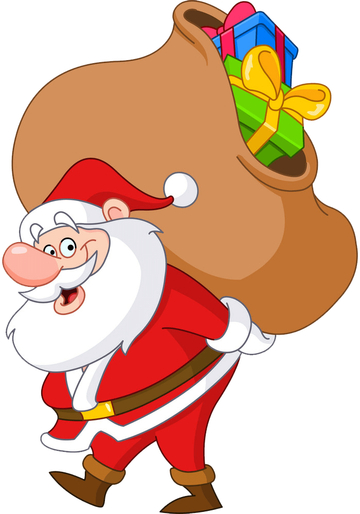 Santa Claus with Gifts Bag clipart transparent