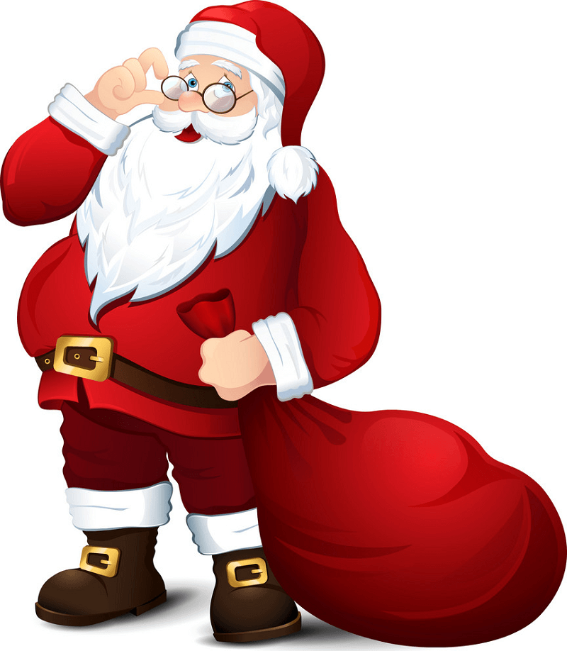 Santa Claus with Gifts Bag clipart