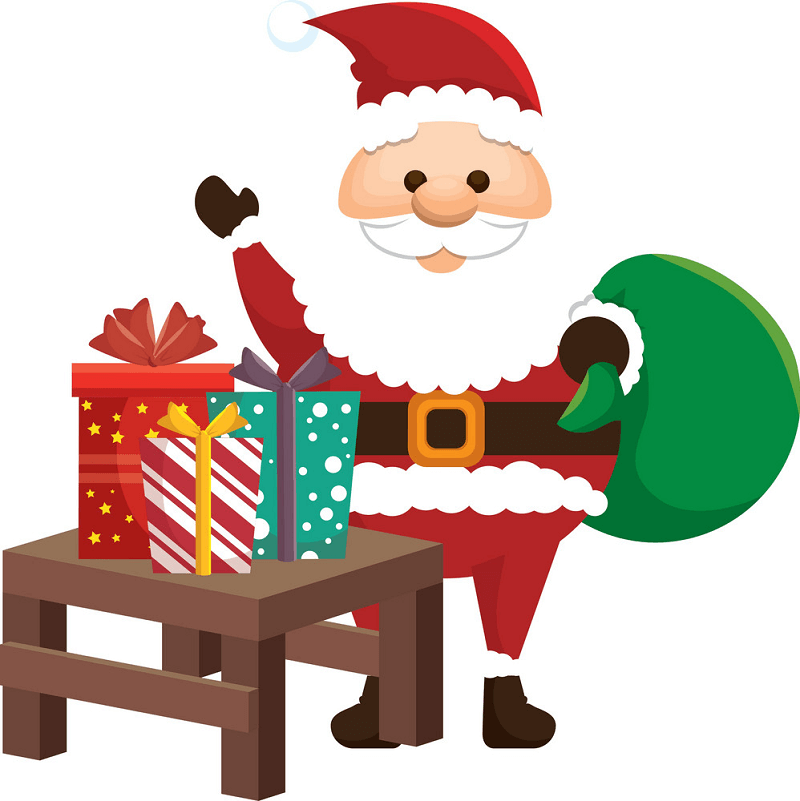 Santa Claus with Gifts clipart