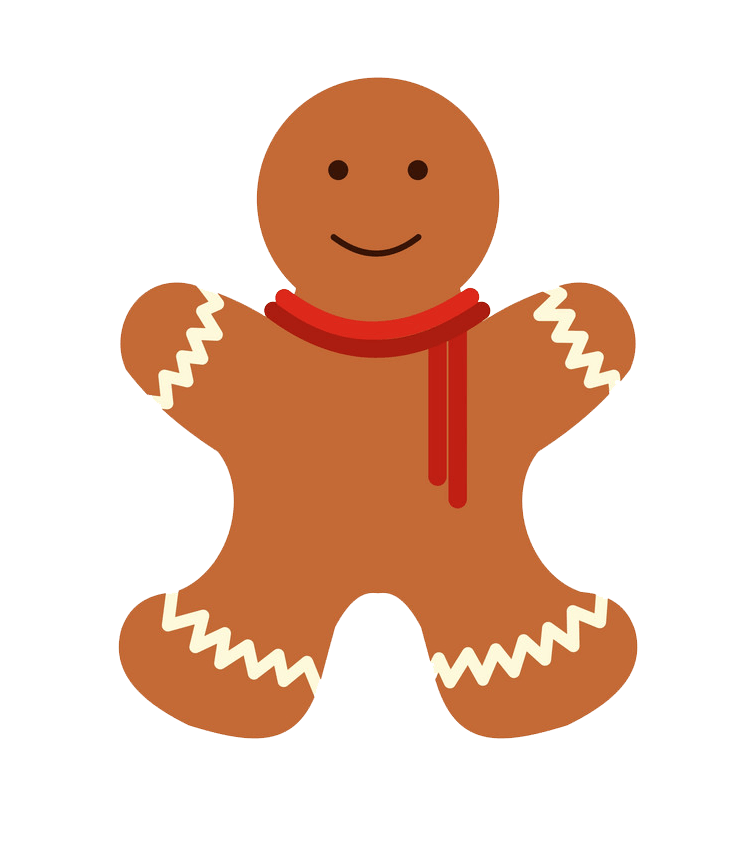 Simple Gingerbread Man clipart transparent