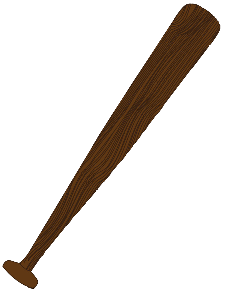 Simple Wooden Baseball bat clipart transparent