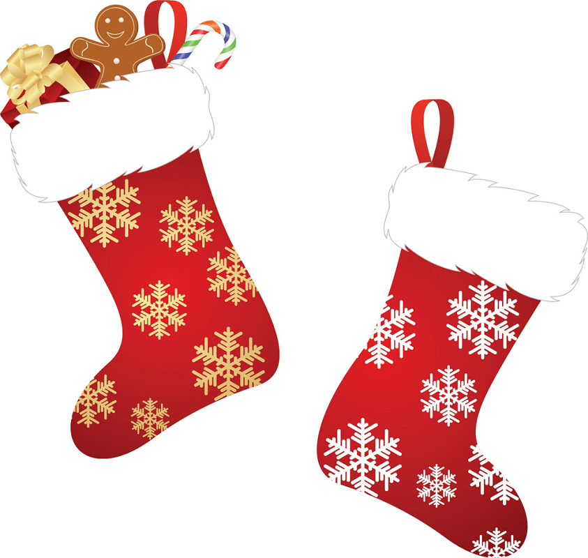 Snowflakes Christmas Stockings clipart