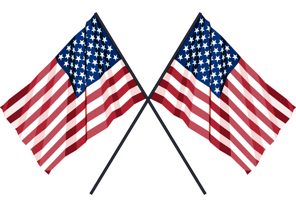 Two American Flag clipart