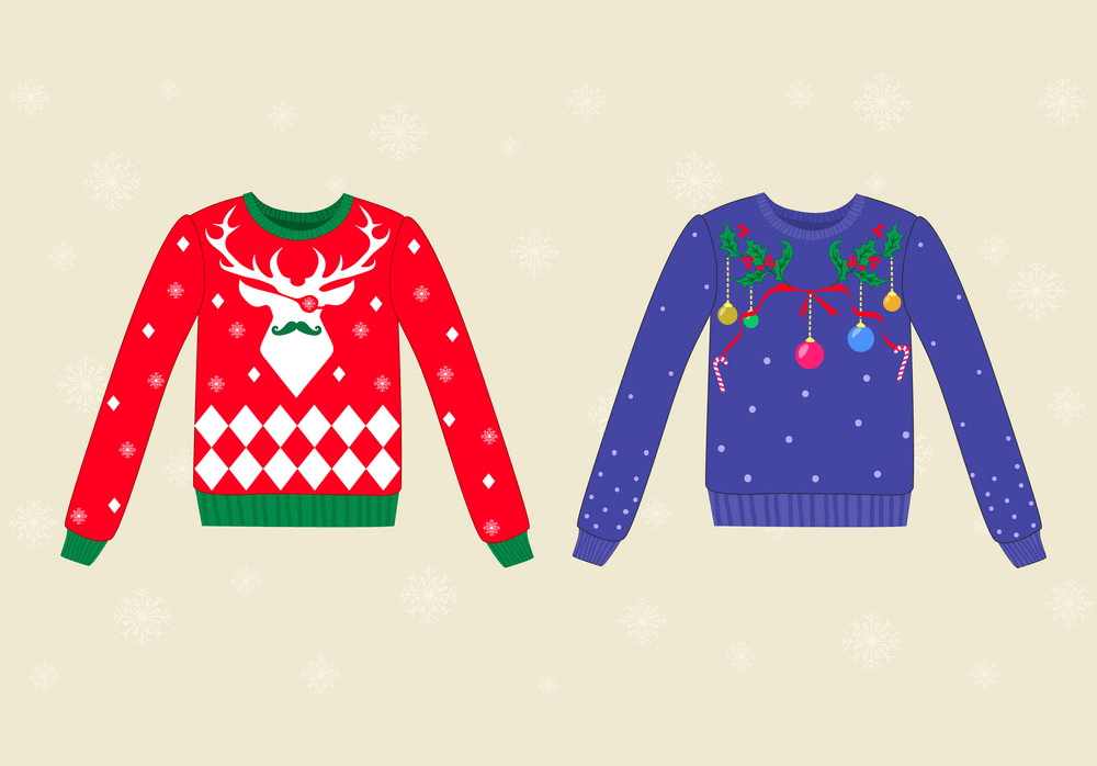 Two Ugly Christmas Sweaters clipart
