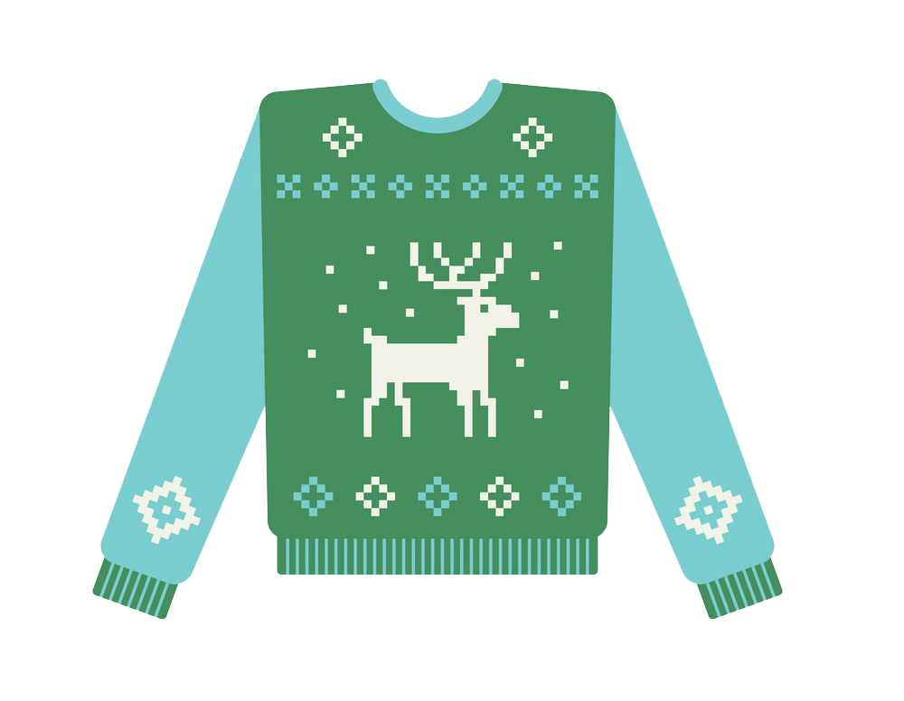 Ugly Christmas Sweater with Deer clipart transparent 1