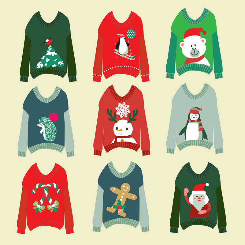 Ugly Christmas Sweaters Set clipart