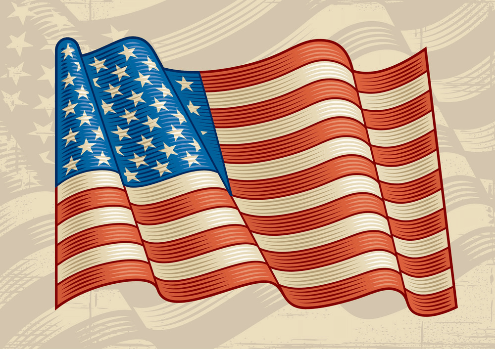 Vintage American Flag clipart