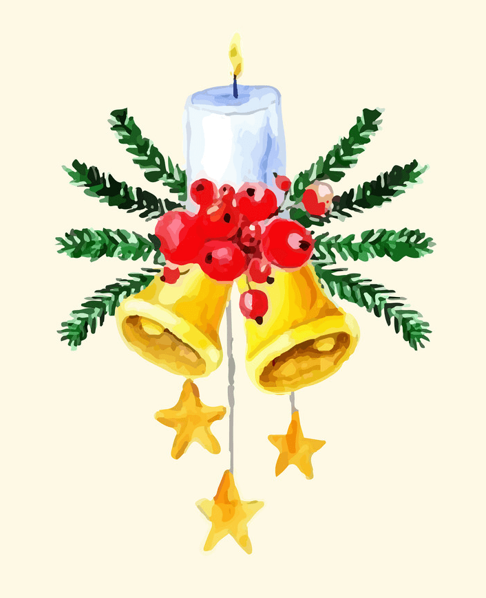 Watercolor Christmas Bells clipart