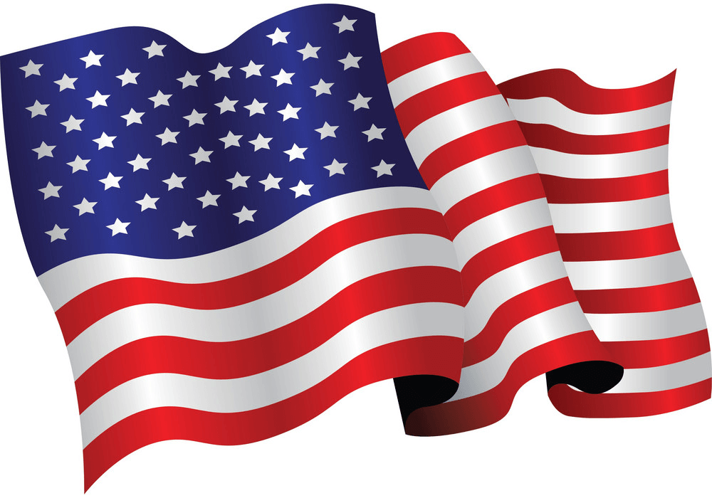 Waving American Flag clipart 1