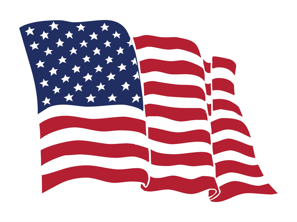 Waving American Flag clipart 2