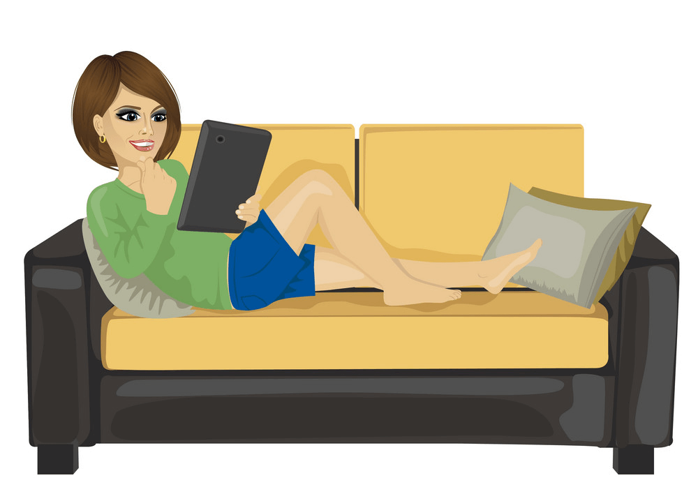 Woman on Couch clipart