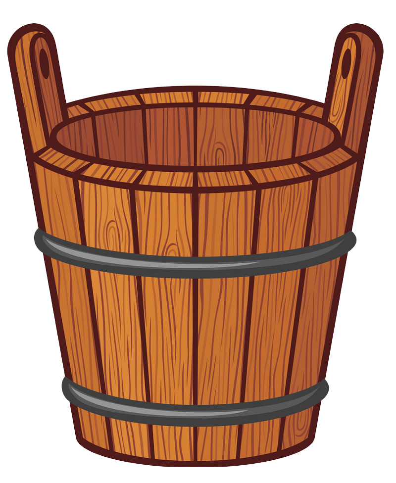 Wooden Bucket clipart transparent 1