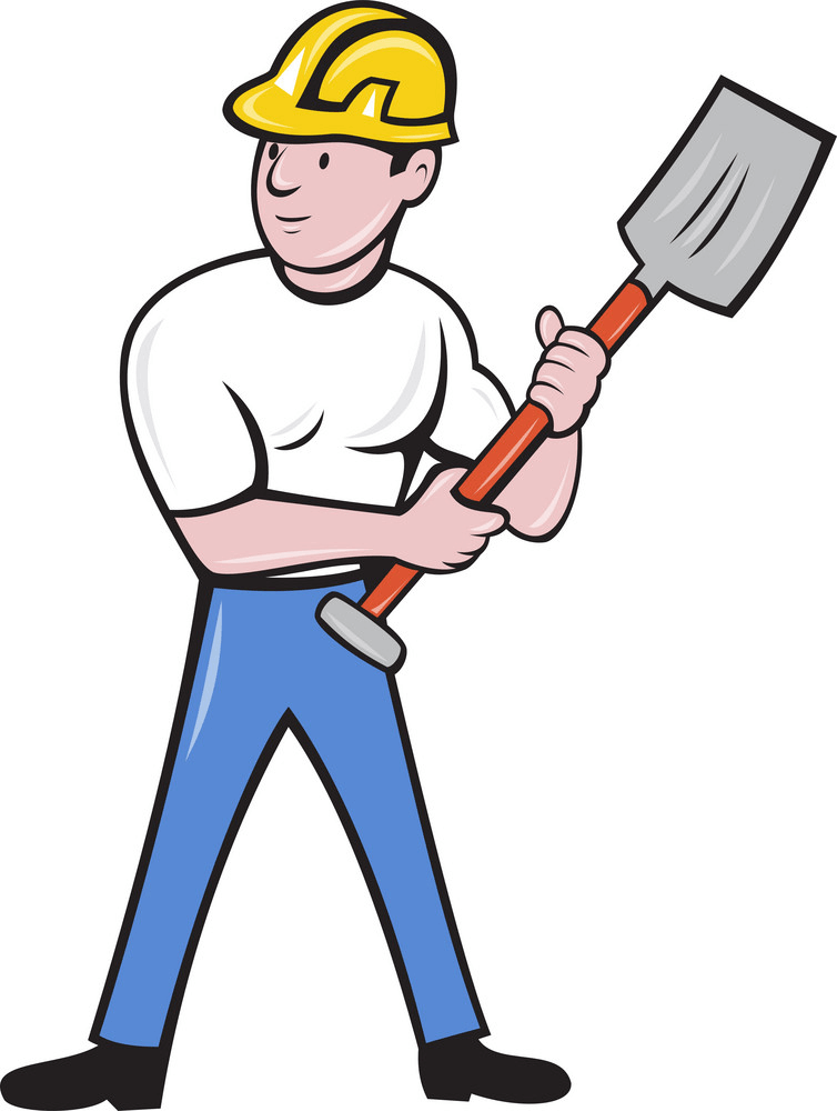 Worker with Shovel clipart