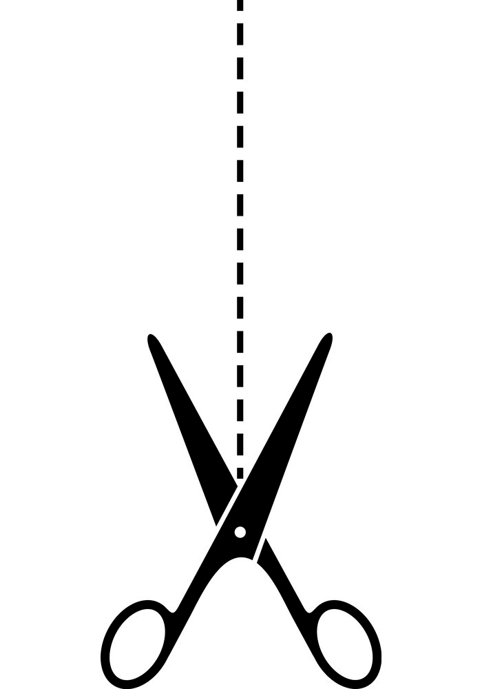 scissors cut in a line clipart