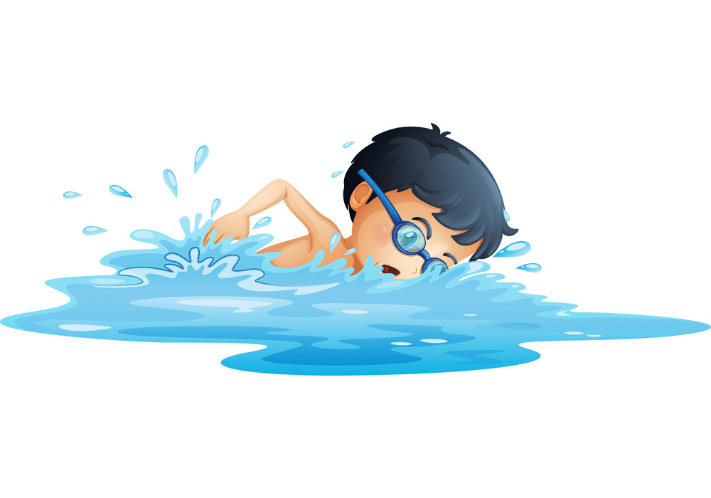 A Boy Swimming clipart