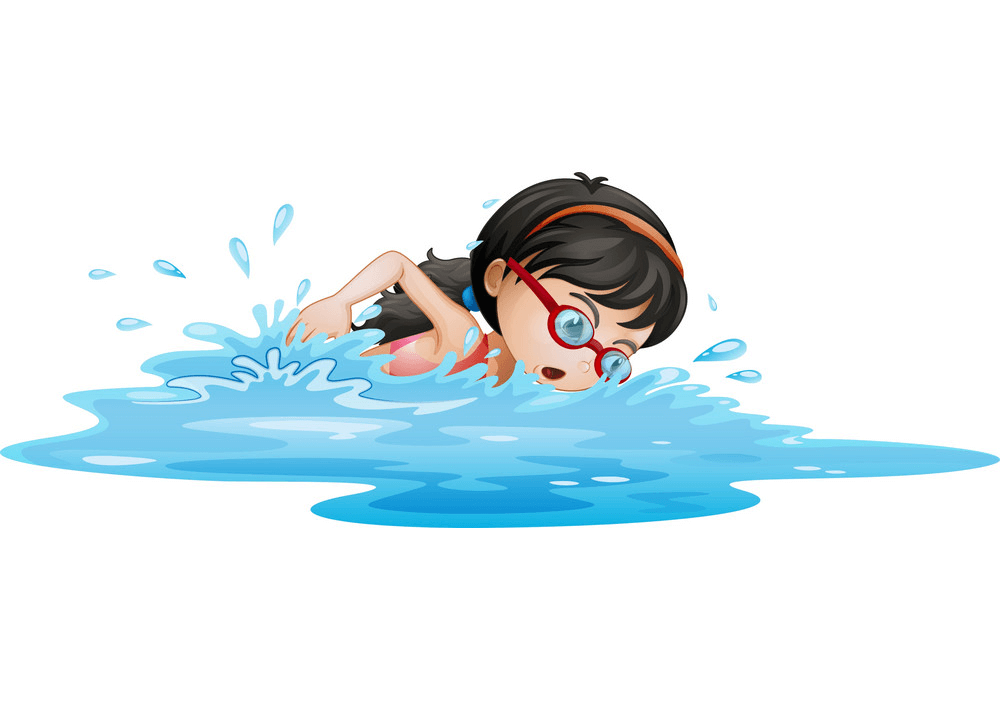 A Girl Swimming clipart 1