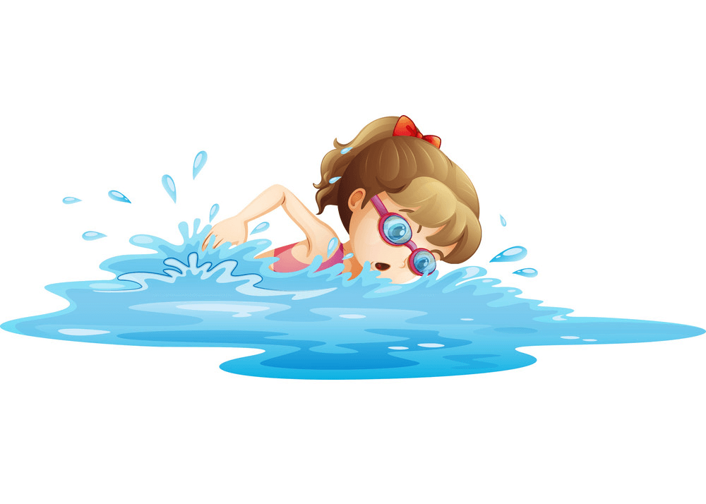 A Girl Swimming clipart