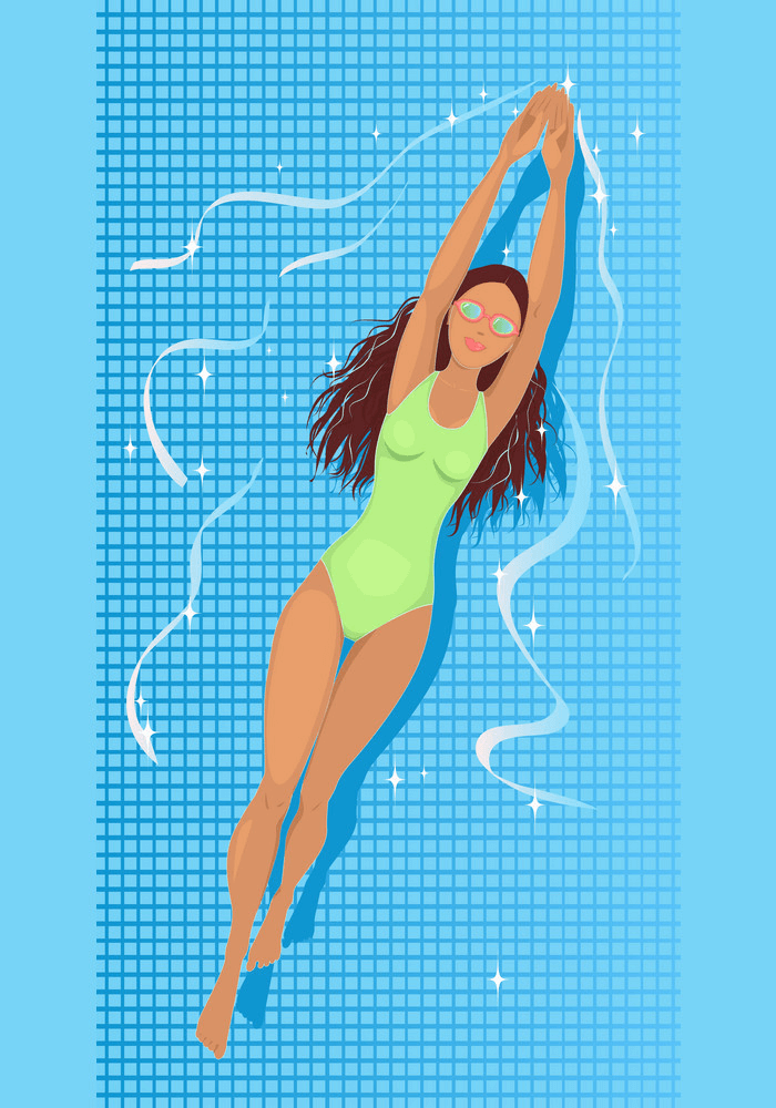 A Lady Swimming clipart