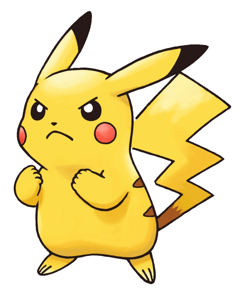 Angry Pikachu clipart transparent