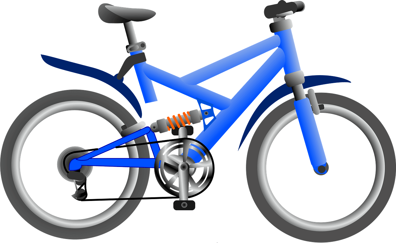 Blue Bike clipart free