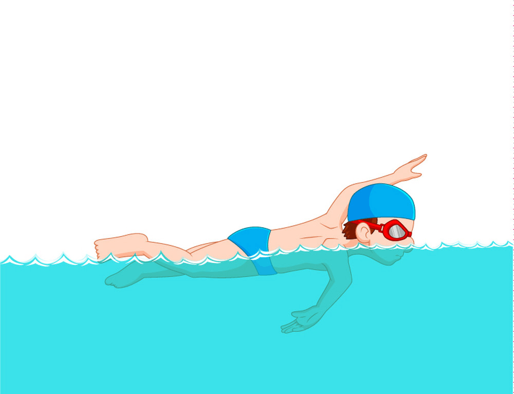 Boy Practice Swimming clipart