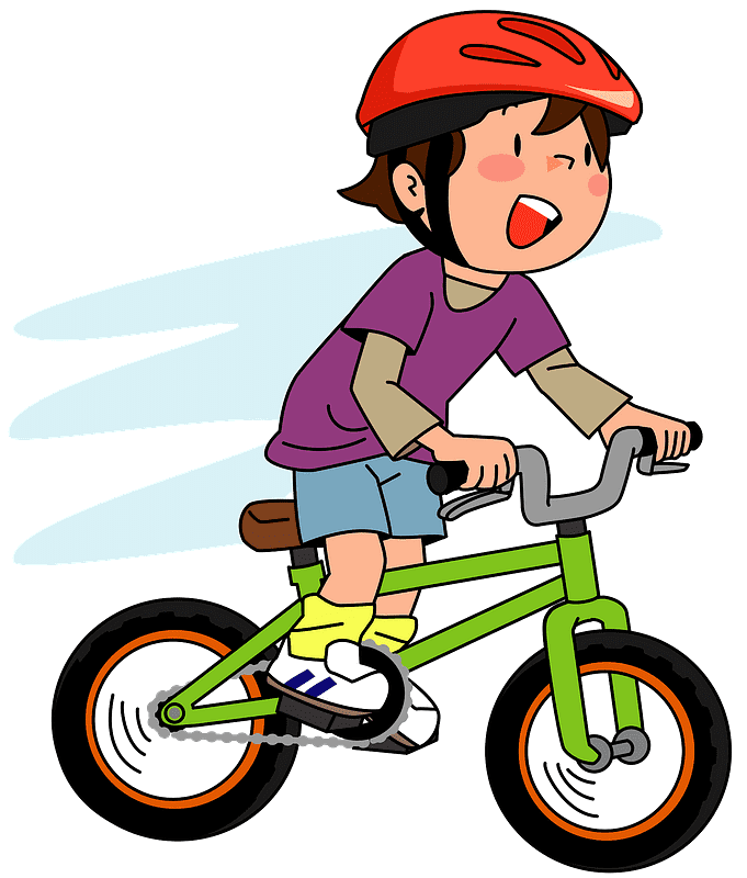 Boy on Bike clipart