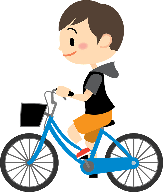 Boy riding Bike clipart free