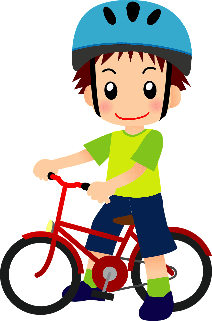 Boy riding Bike clipart png