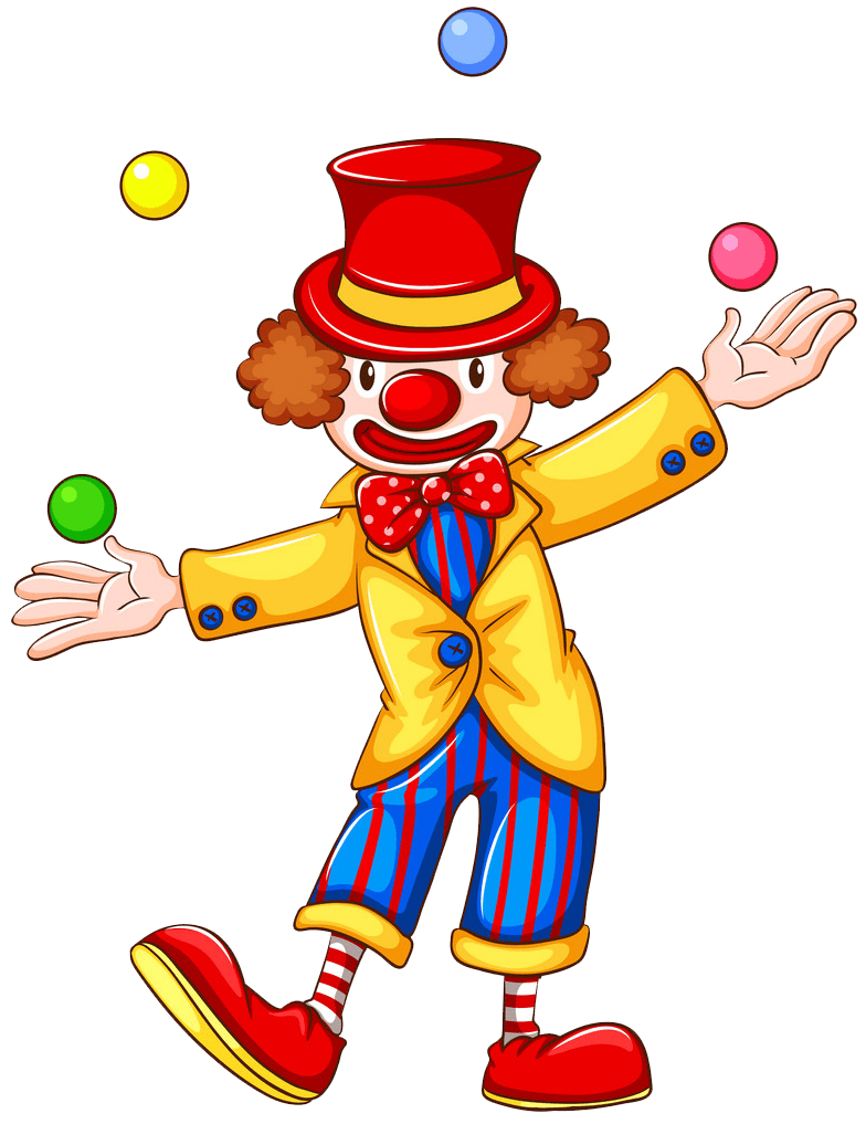 Clown Juggling clipart transparent