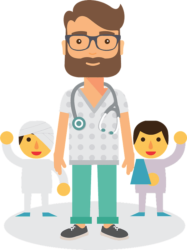 Doctor and Patients clipart transparent