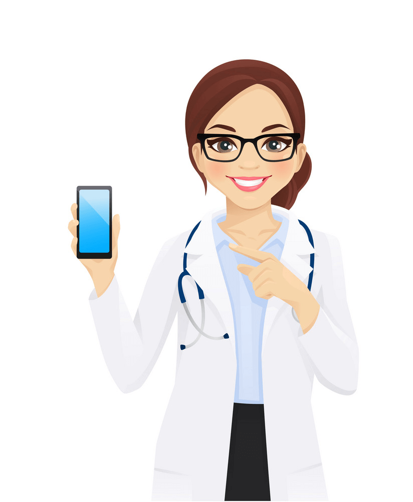 Doctor with Smart Phone clipart