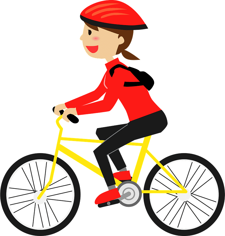 Free Girl on Bike clipart