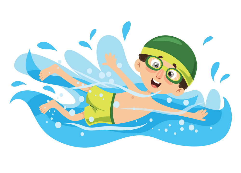 Funny Boy Swimming clipart