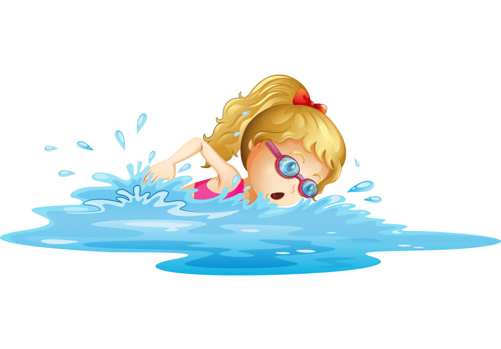 Girl Swimming clipart free