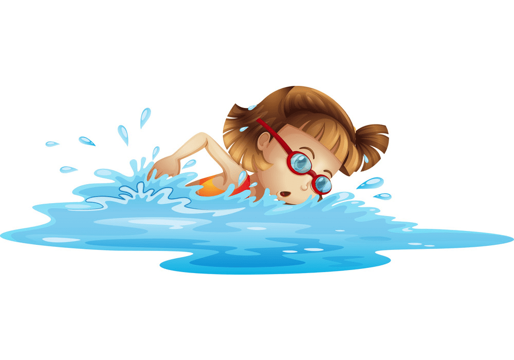 Girl Swimming clipart image