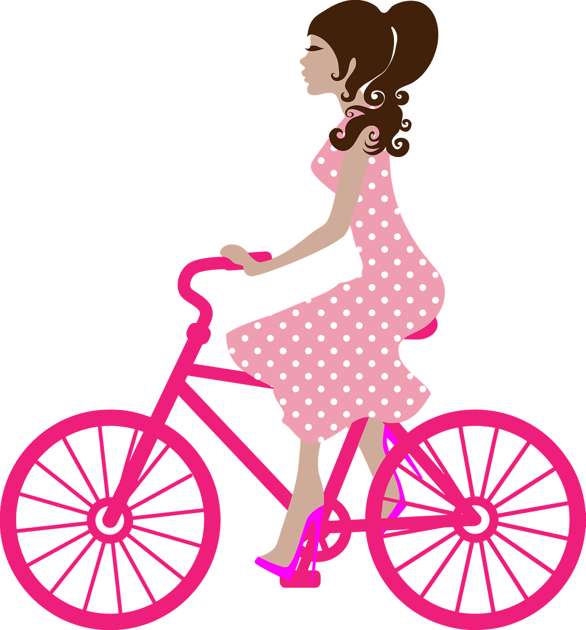 Girl on Bike Clipart free