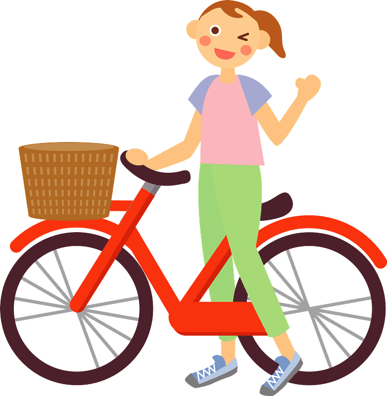 Girl on Bike clipart png