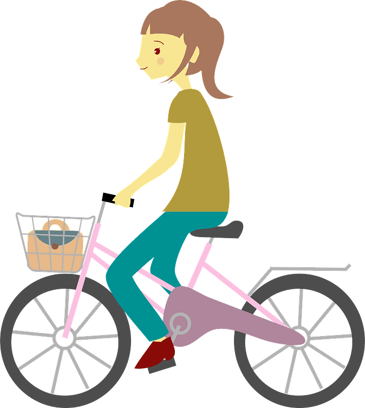 Girl on Bike clipart