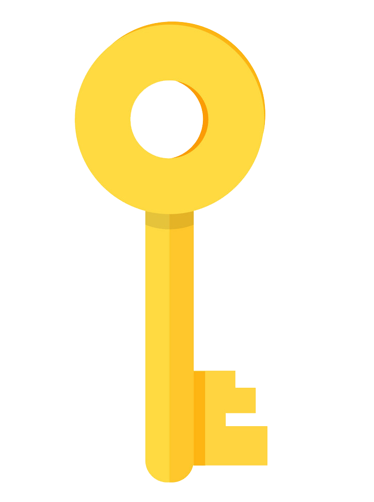 Gold Door Key clipart transparent