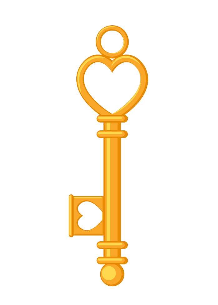 Golden Key clipart transparent