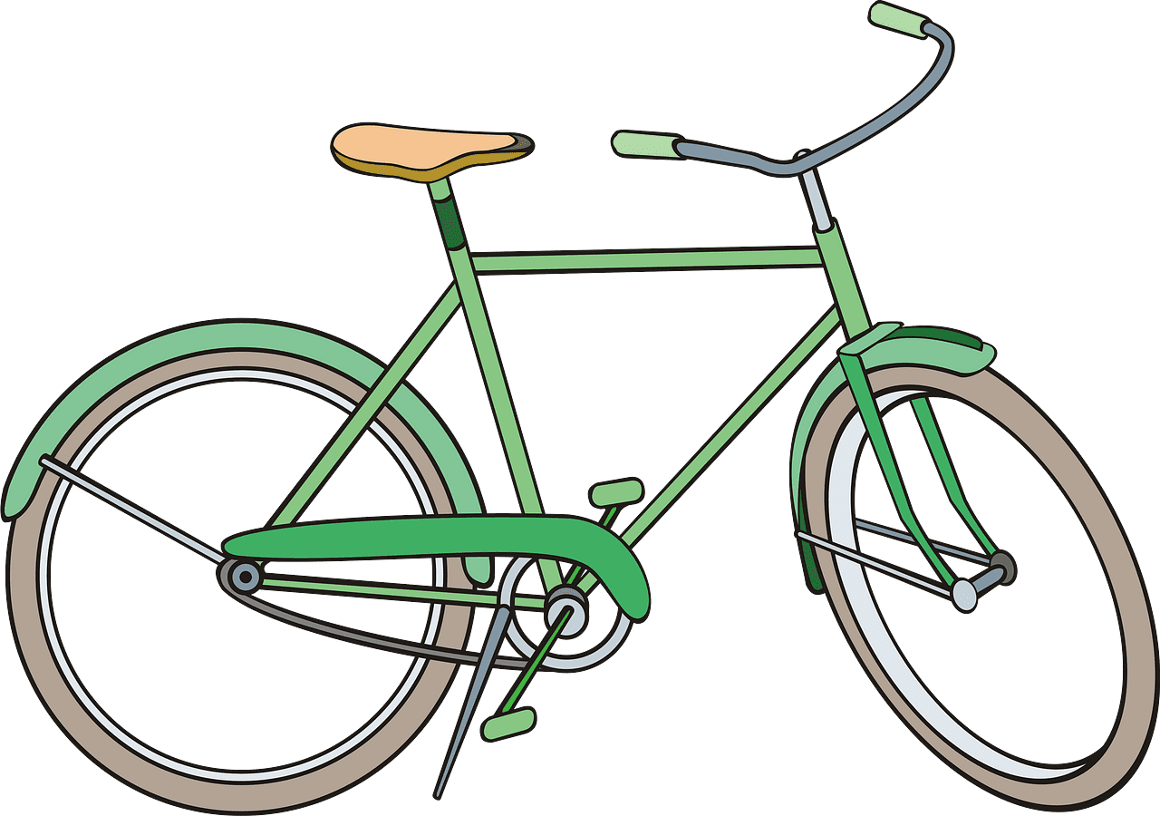 Green Bike clipart free