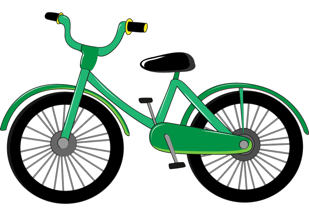 Green Bike clipart transparent 1
