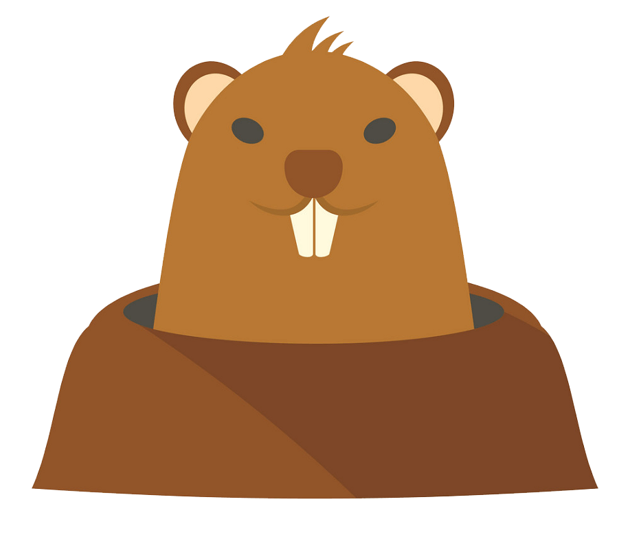 Groundhog in Hole clipart transparent