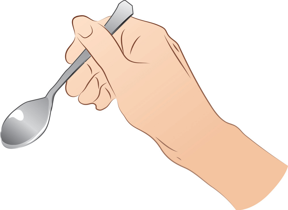 Hand Holding Spoon clipart