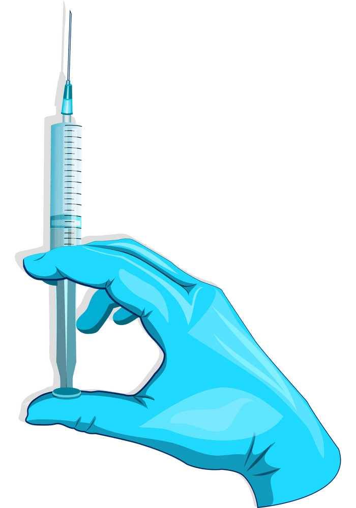 Hand Holding Syringe clipart