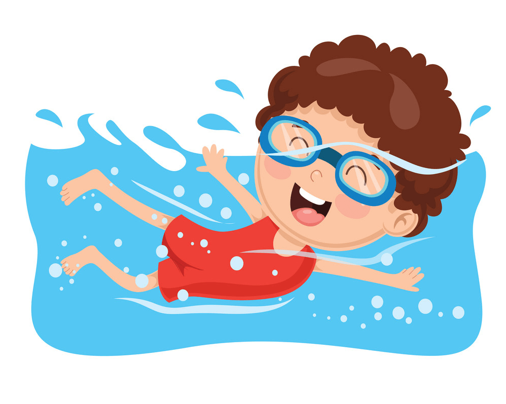 Happy Kid Swimming clipart